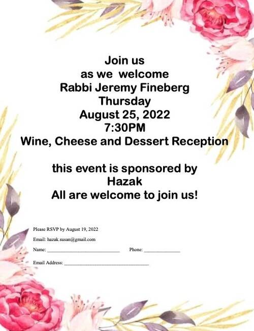Banner Image for Hazak Meet & Greet with Rabbi Fineberg